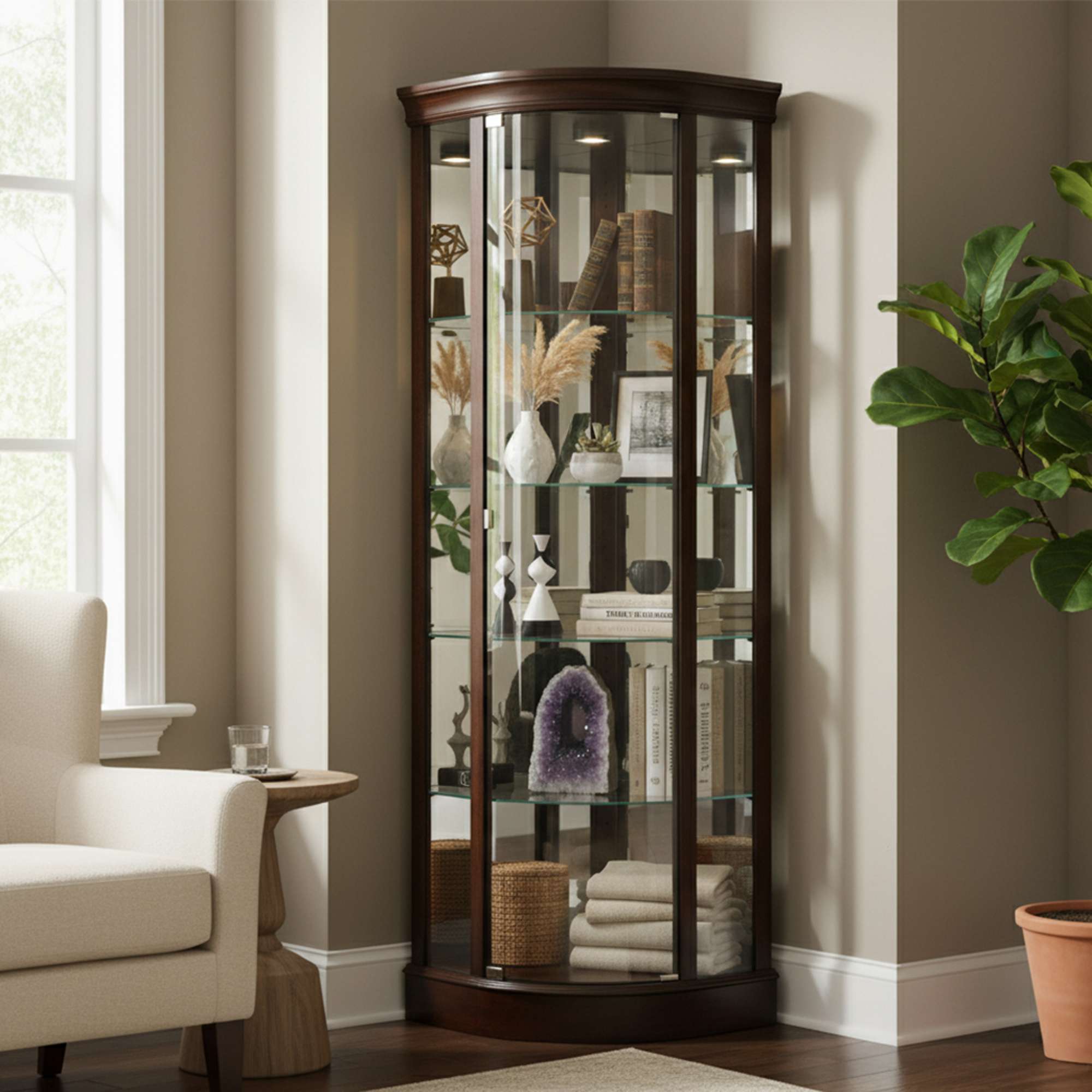 Howard Miller Clock Company Marlowe III Corner Curio 680664