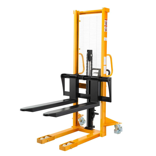 ApolloLift Manual Hydraulic Stacker Pallet Stacker Adjustable Forks 2200 lbs - A-3003