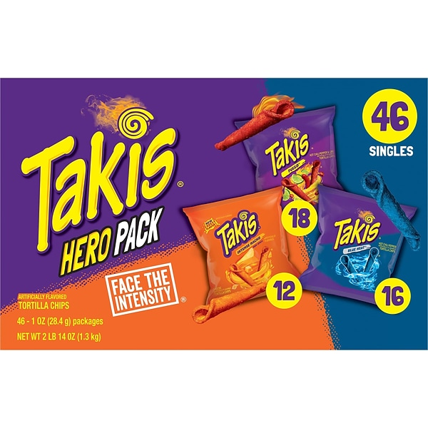 Takis Hero Pack Tortilla Chips, 1 oz., 46 Bags/Case (128642) | Quill.com