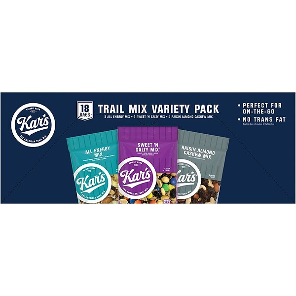 Kar's Trail Mix Variety Pack, 18 Bags/Box (288-00004) | Quill.com