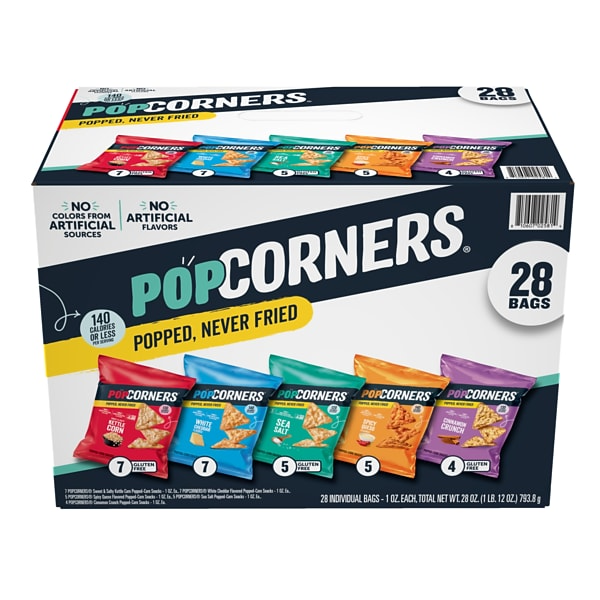 Popcorners Gluten-Free Popped Corn Chips Variety Pack, 28 Bags/Box (02486) | Quill.com